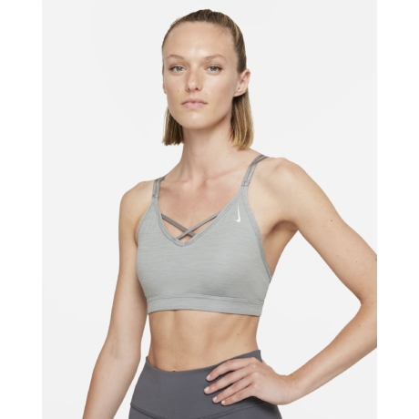 NIKE YOGA DRI-FIT INDY WOMENS LIGHT-SUPPORT PADDED STRAPPY SPORTS BRA